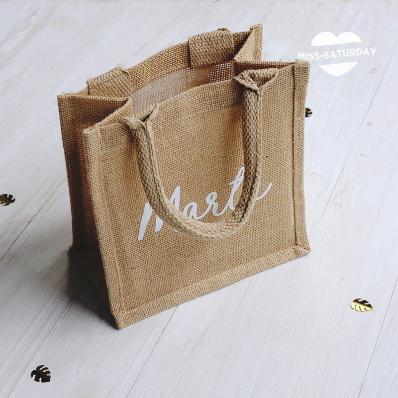 Cesta de yute personalizada Cesta de yute personalizada