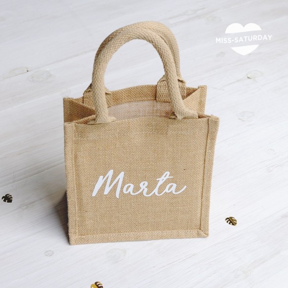 Cesta de yute personalizada