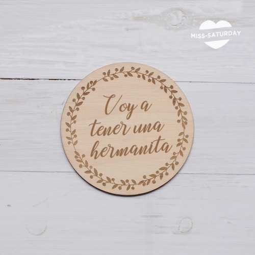 Placa Voy a tener una hermanita - Corona