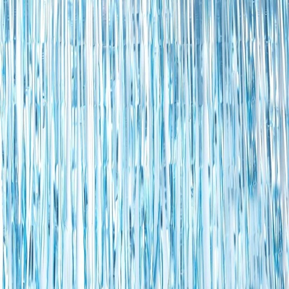 Cortina de tiras foil azul