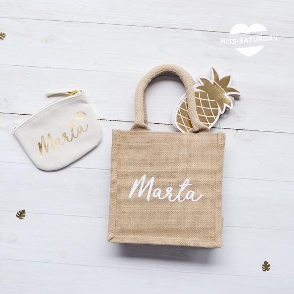 Cesta de yute personalizada