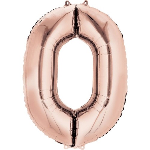 Globo oro rosa "0"