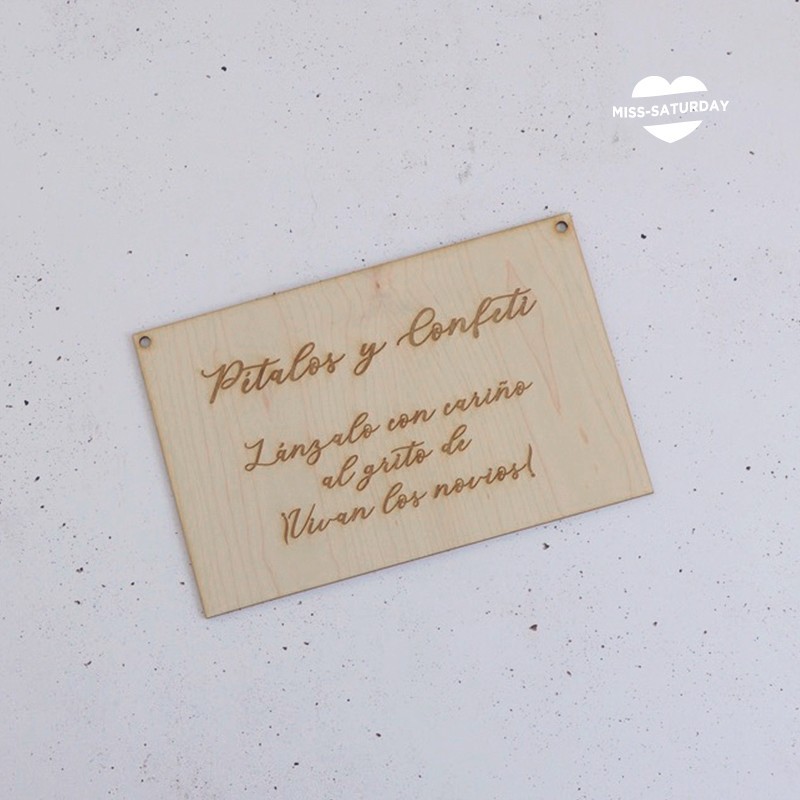 Cartel de madera personalizable