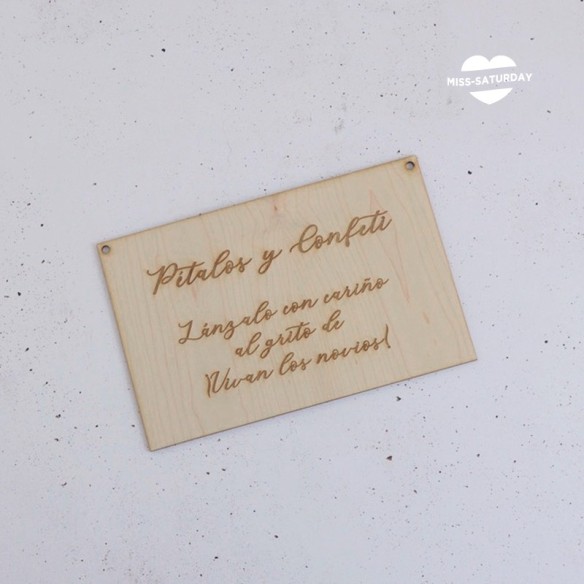 Cartel de madera personalizable
