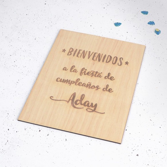 Cartel de madera cumpleaños