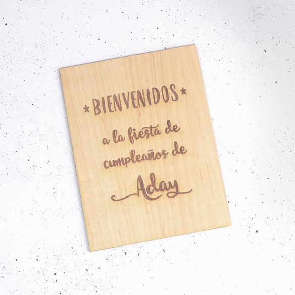 Cartel de madera cumpleaños
