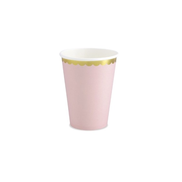 6 Vasos Rosa y dorado