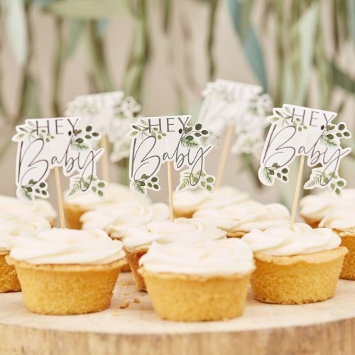 Cake topper Hey Baby Botanic