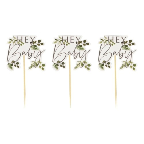 Cake topper Hey Baby Botanic 2