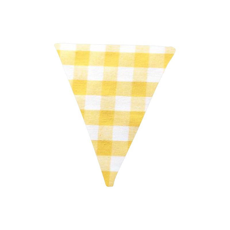 Banderín de tela Vichy amarillo