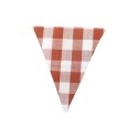 Banderín de tela Vichy teja