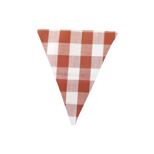 Banderín de tela Vichy teja