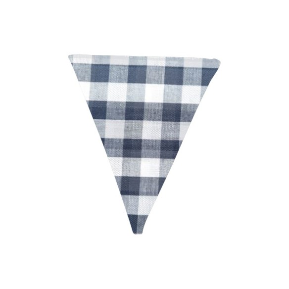 Banderín de tela Vichy Azul oscuro