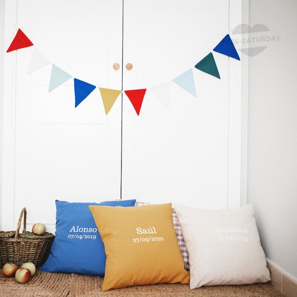 Banderín de tela Vichy Azul oscuro