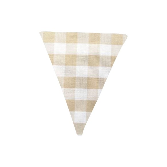 Banderín de tela Vichy camel