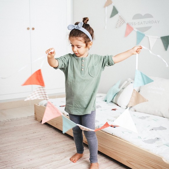 Banderín de tela Vichy camel