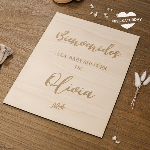 Cartel de madera Baby Shower 2