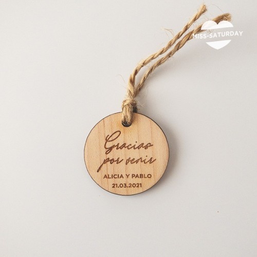 Etiqueta perso. madera Botanic - Gracias