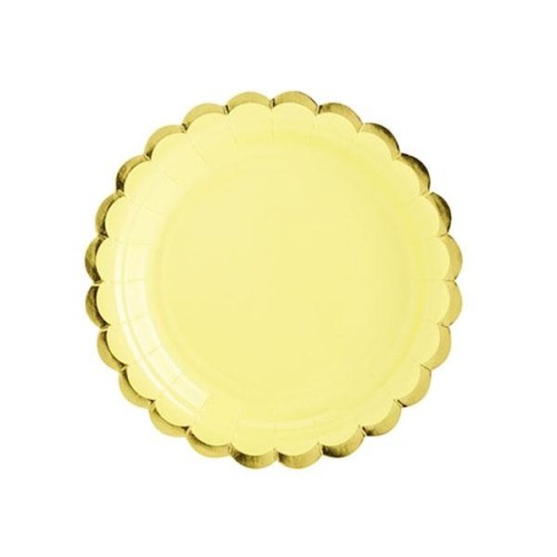 6 Platos pequeños Amarillo y dorado