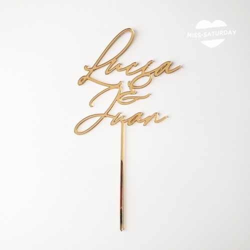 Topper personalizado dorado
