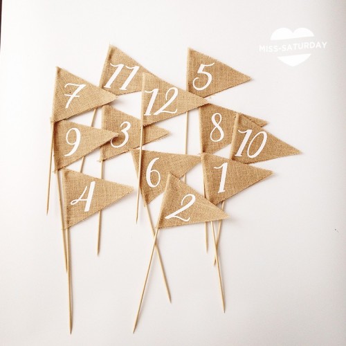 Números de mesa banderitas 2
