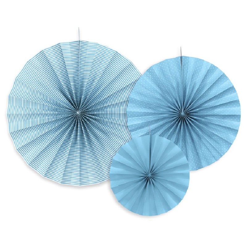 3 Abanicos Azul turquesa