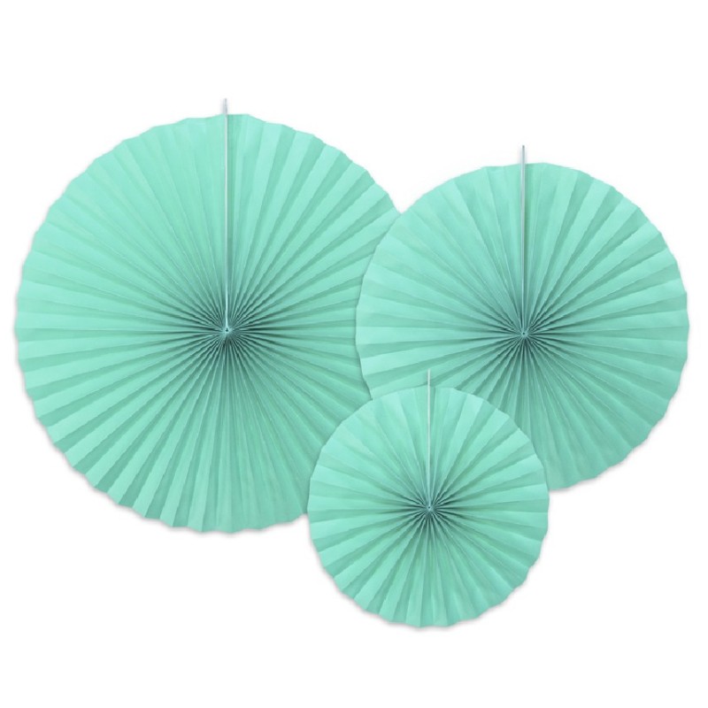 3 Abanicos Verde turquesa