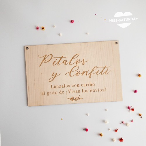 Cartel madera Confeti Botanic