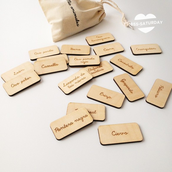 Bolsita con 12 nombres de animales