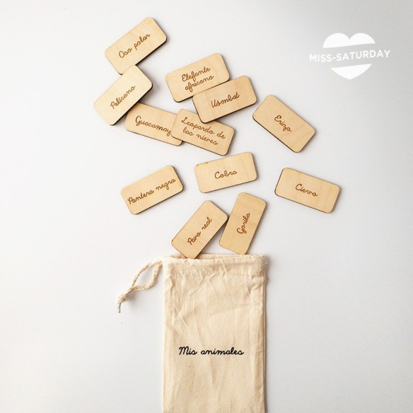 Bolsita con 12 nombres de animales