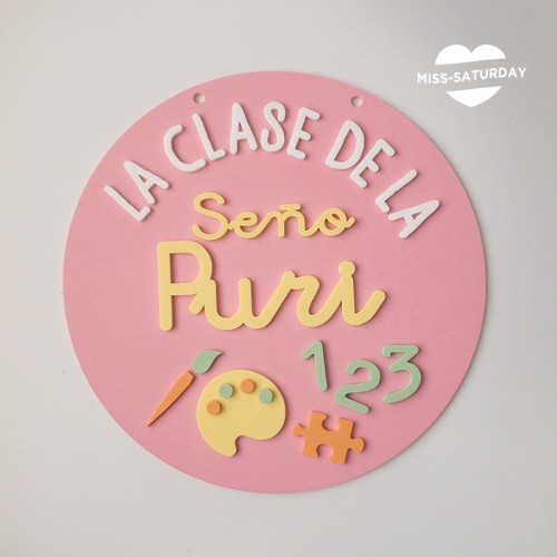 Placa personalizada La clase de la seño 2