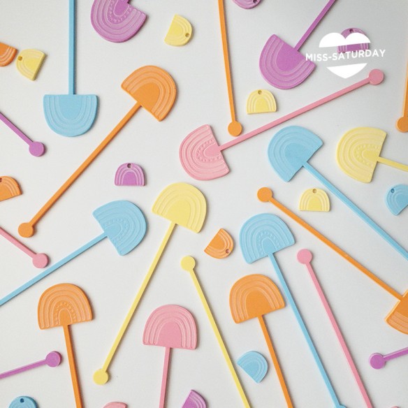 Agitadores metacrilato arco iris