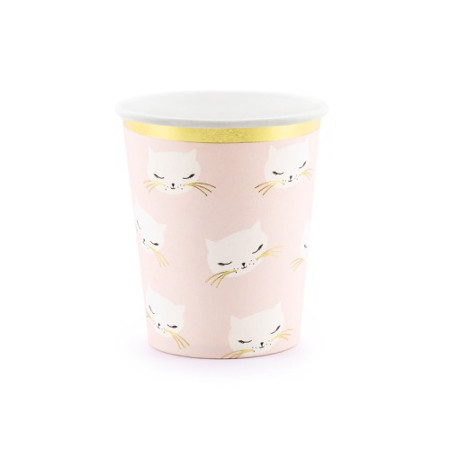 6 Vasos rosas gatitos