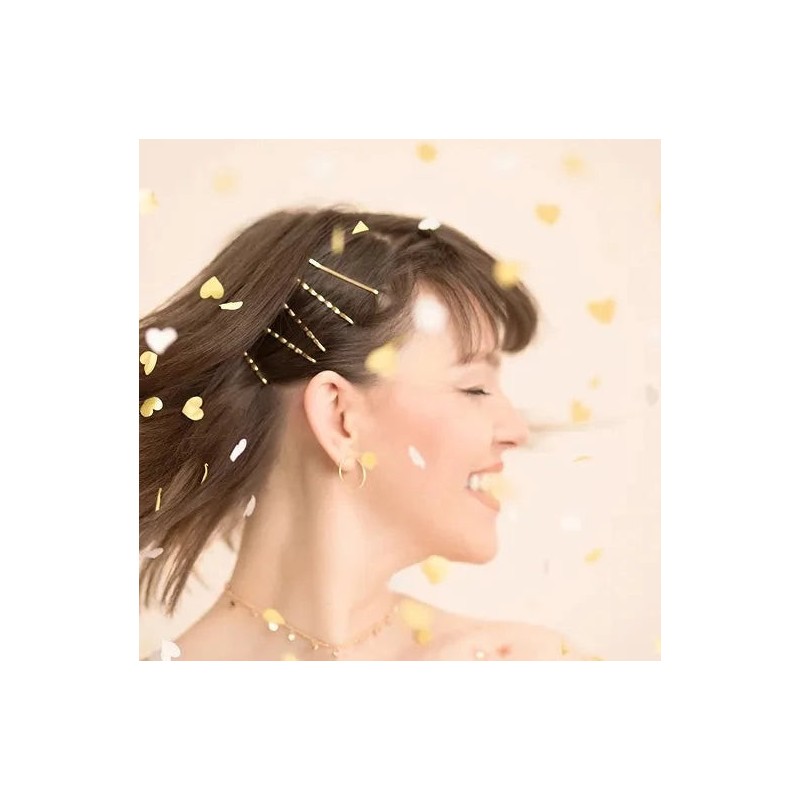 Varilla de confetti corazón dorado y... Varilla de confetti corazón dorado y...