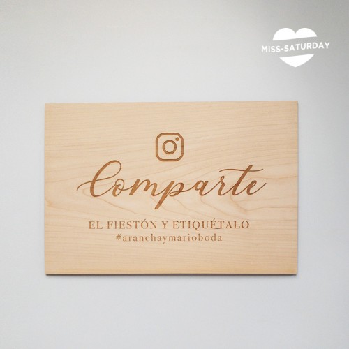 Cartel madera Comparte