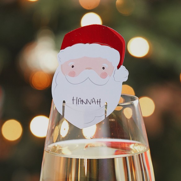 Etiquetas para vasos papá noel