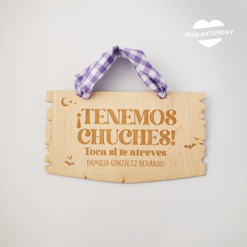 Placa puerta Halloween Chuches