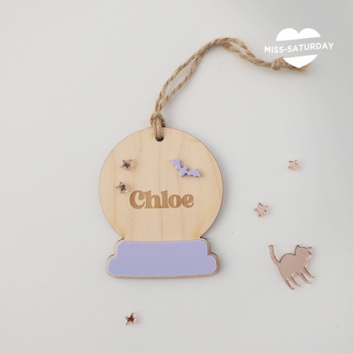 Colgante bola de cristal de Halloween gato