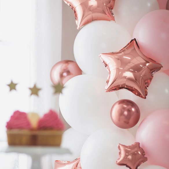 Globo Estrella Oro rosa 12 cm