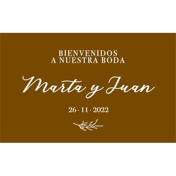 Cartel madera Bienvenidos a nuestra boda