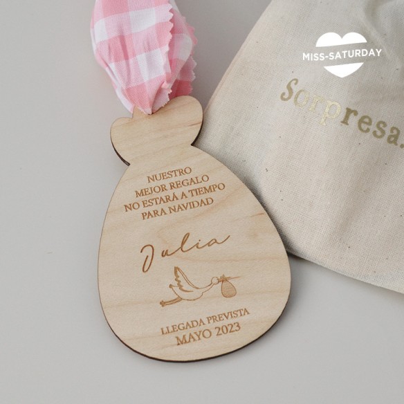 Anuncio nacimiento Navidad cigüeña con Nombre