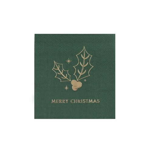 16 Servilletas verdes Merry Christmas