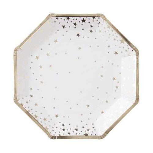 8 Platos Hexágono Estrellas