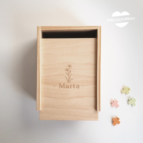 Caja de madera personalizada Flores 2