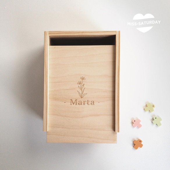 Caja de madera personalizada Flores