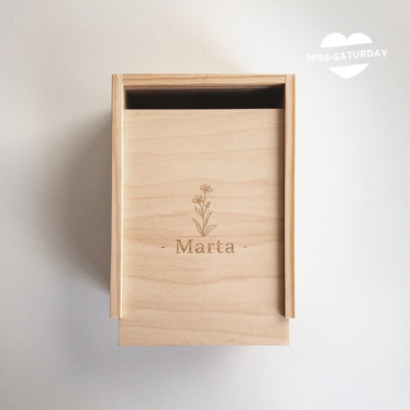 Caja de madera personalizada Flores