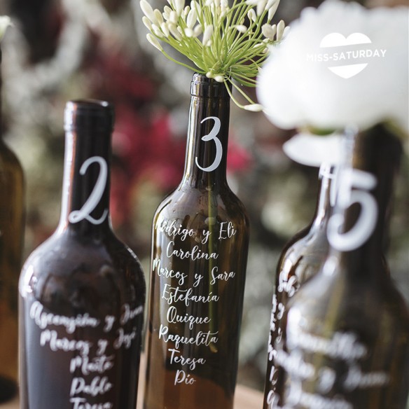 Vinilo adhesivo Plan de mesa botellas