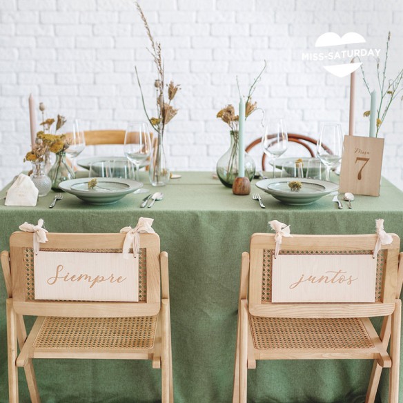 Cartel madera Sillas Siempre Juntos Botanic