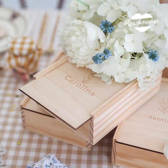 Caja de madera personalizada Flores