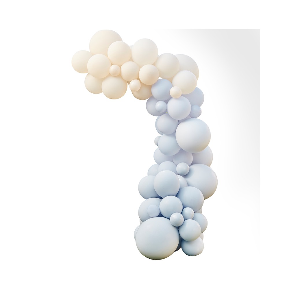 Guirnalda-Arco de globos en tonos azules y nude. Kit